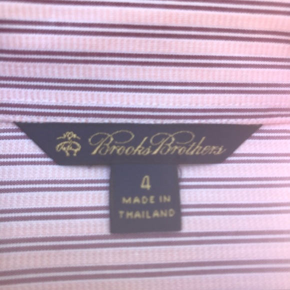 Brooks Brothers Women’s pink Striped Dobby Shirt Sized 4 crisp 100% Cotton - Picture 4 of 16